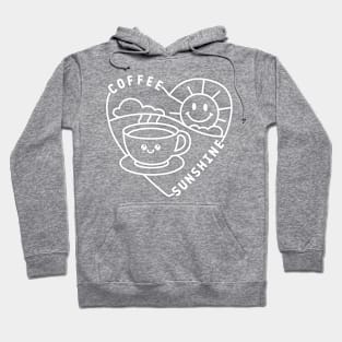 Coffee and Sunshine Cute Kawaii white design Hoodie